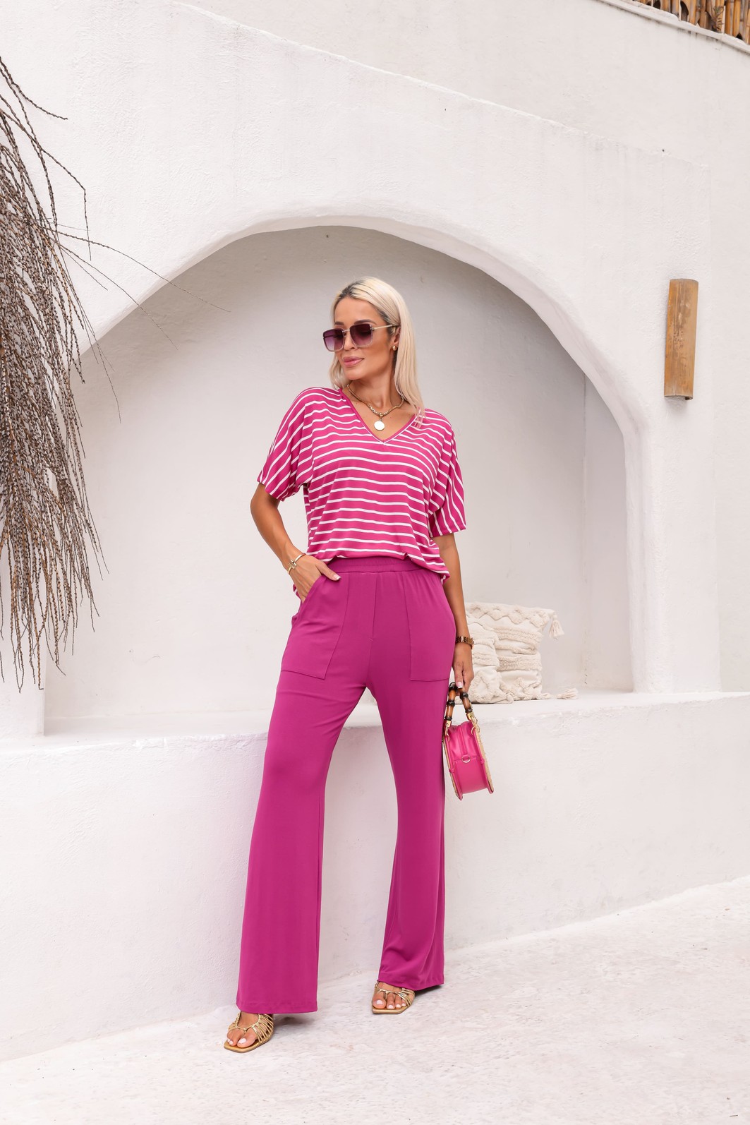 Conjunto Morgana 3.0 Gola V Fúcsia