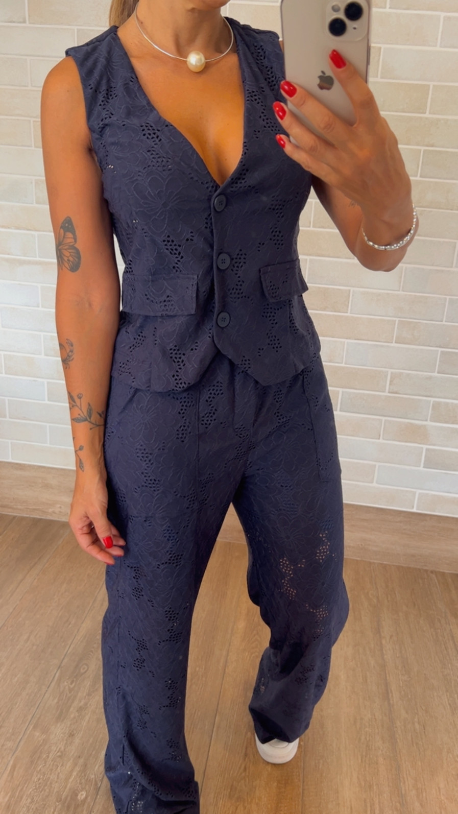 Conjunto Kate em Malha Lasie Azul Marinho Conjunto Kate em Malha Lasie Azul Marinho