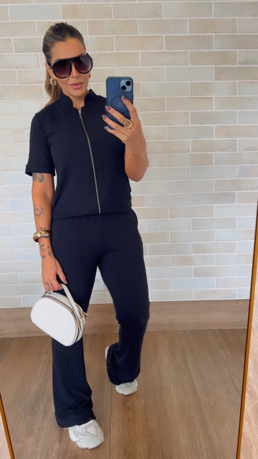 Conjunto em Moletinho Betina Preto Conjunto em Moletinho Betina Preto