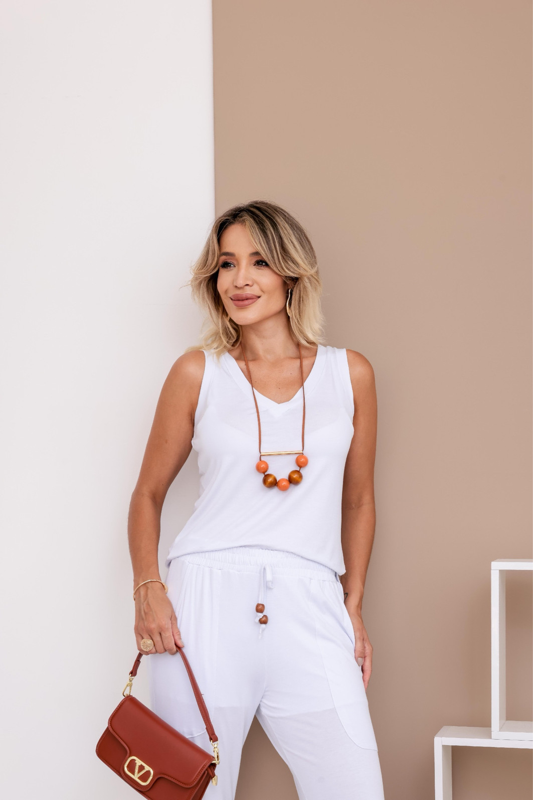 Conjunto Regata em Viscolycra Karina - Off White Conjunto Regata em Viscolycra Karina - Off White