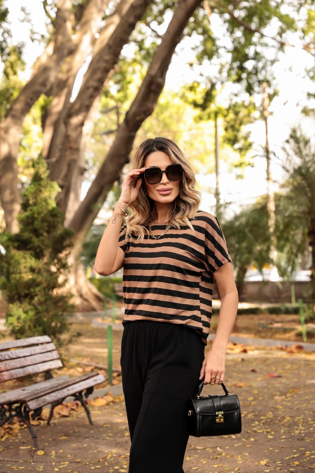 Conjunto Listrado Matilde preto/listras Conjunto Listrado Matilde preto/listras