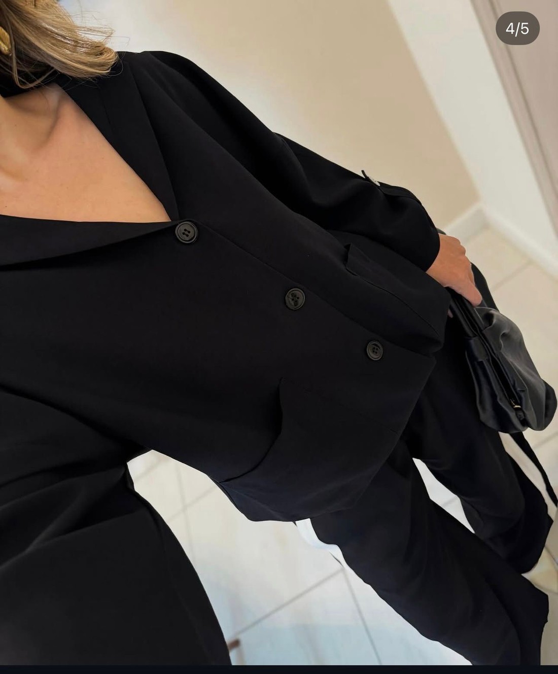 Conjunto Feminino Parka e Pantalona Listrado Vania  Preto