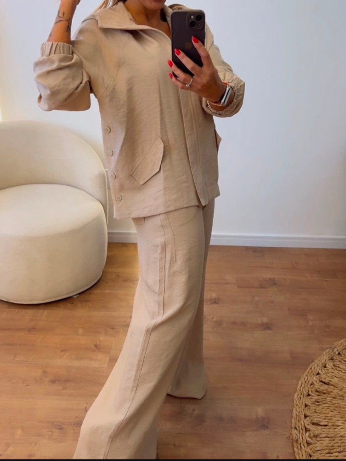 Conjunto Thalita Premium em Alfaiataria Marrant Nude Clássico. Conjunto Thalita Premium em Alfaiataria Marrant Nude Clássico.