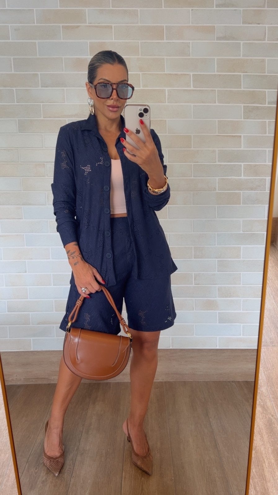 Conjunto De Camisa e Bermuda na Malha Lasie Marinho Marilia Conjunto De Camisa e Bermuda na Malha Lasie Marinho Marilia