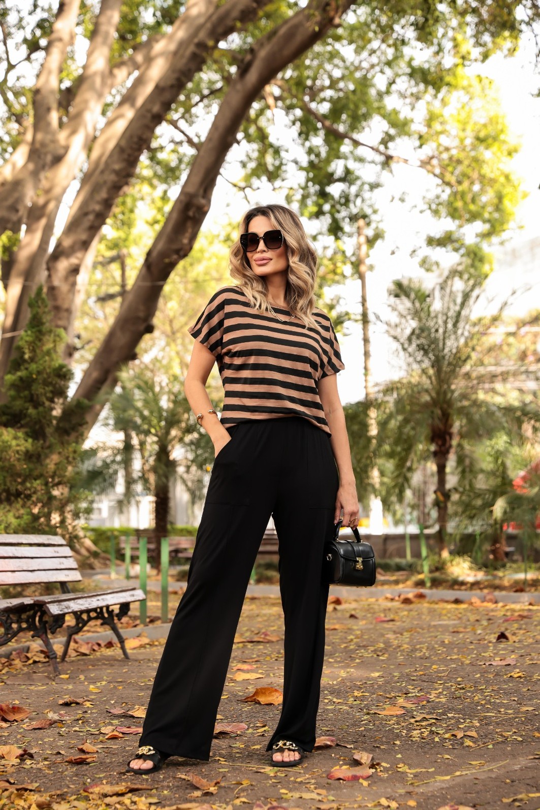 Conjunto Listrado Matilde preto/listras Conjunto Listrado Matilde preto/listras