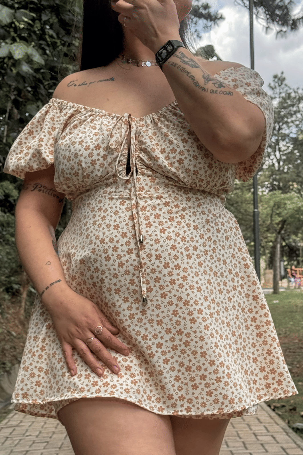 Macaquinho dress estampa off floral Macaquinho dress estampa off floral