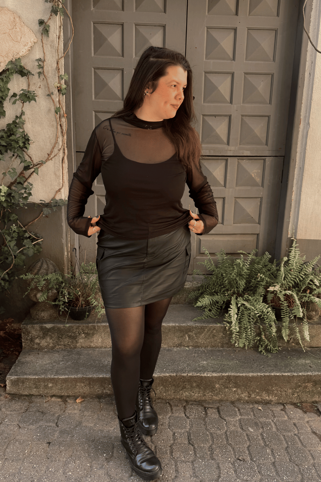 Blusa de tule preta Blusa de tule preta