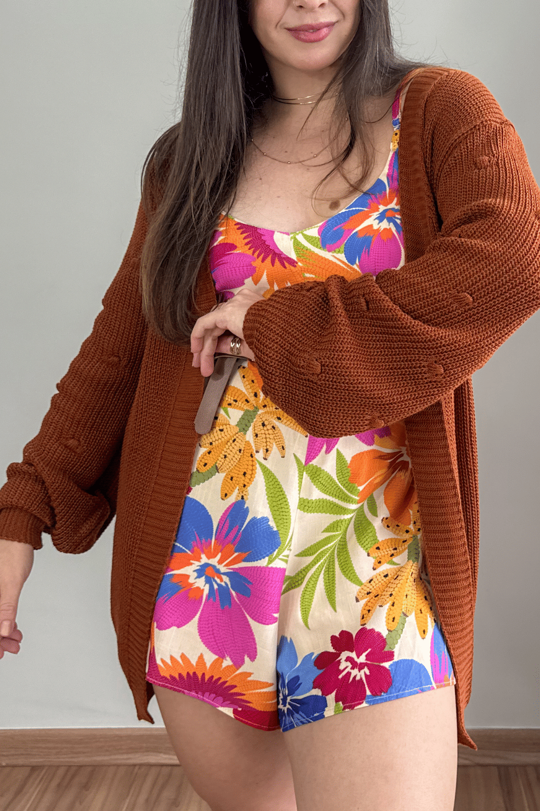 Cardigan em tricô caramelo Cardigan em tricô caramelo