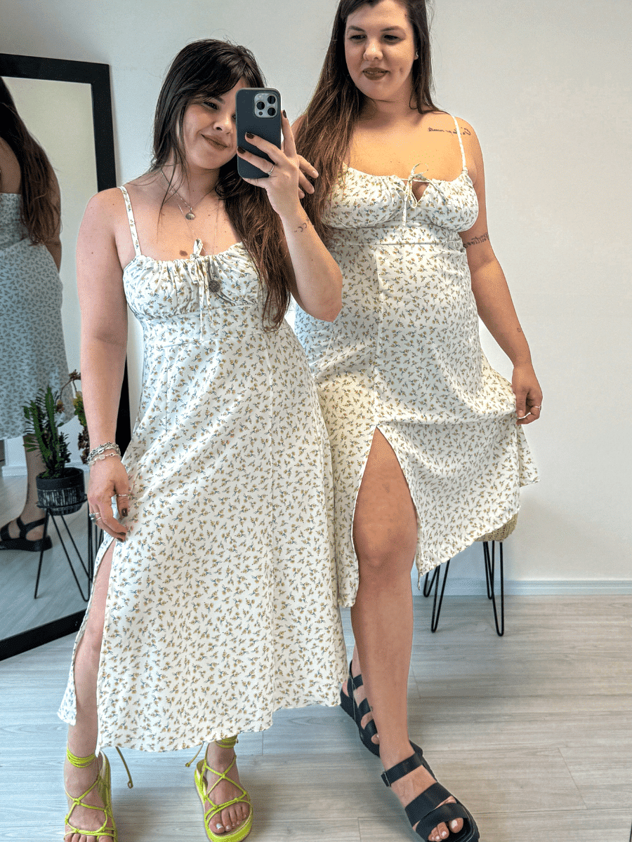 Vestido Midi Cecilia Floral Off Vestido Midi Cecilia Floral Off