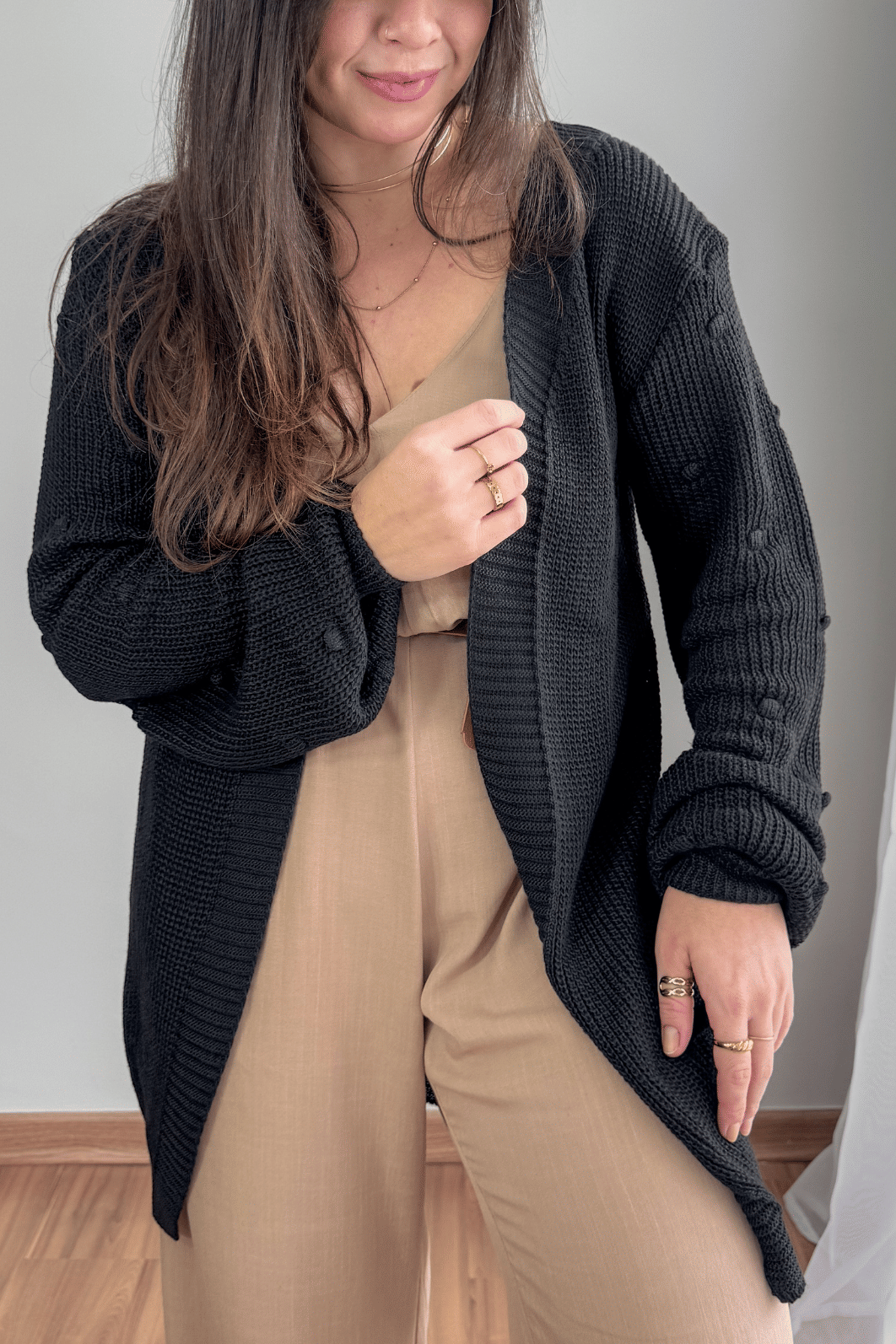 Cardigan em tricô preto Cardigan em tricô preto