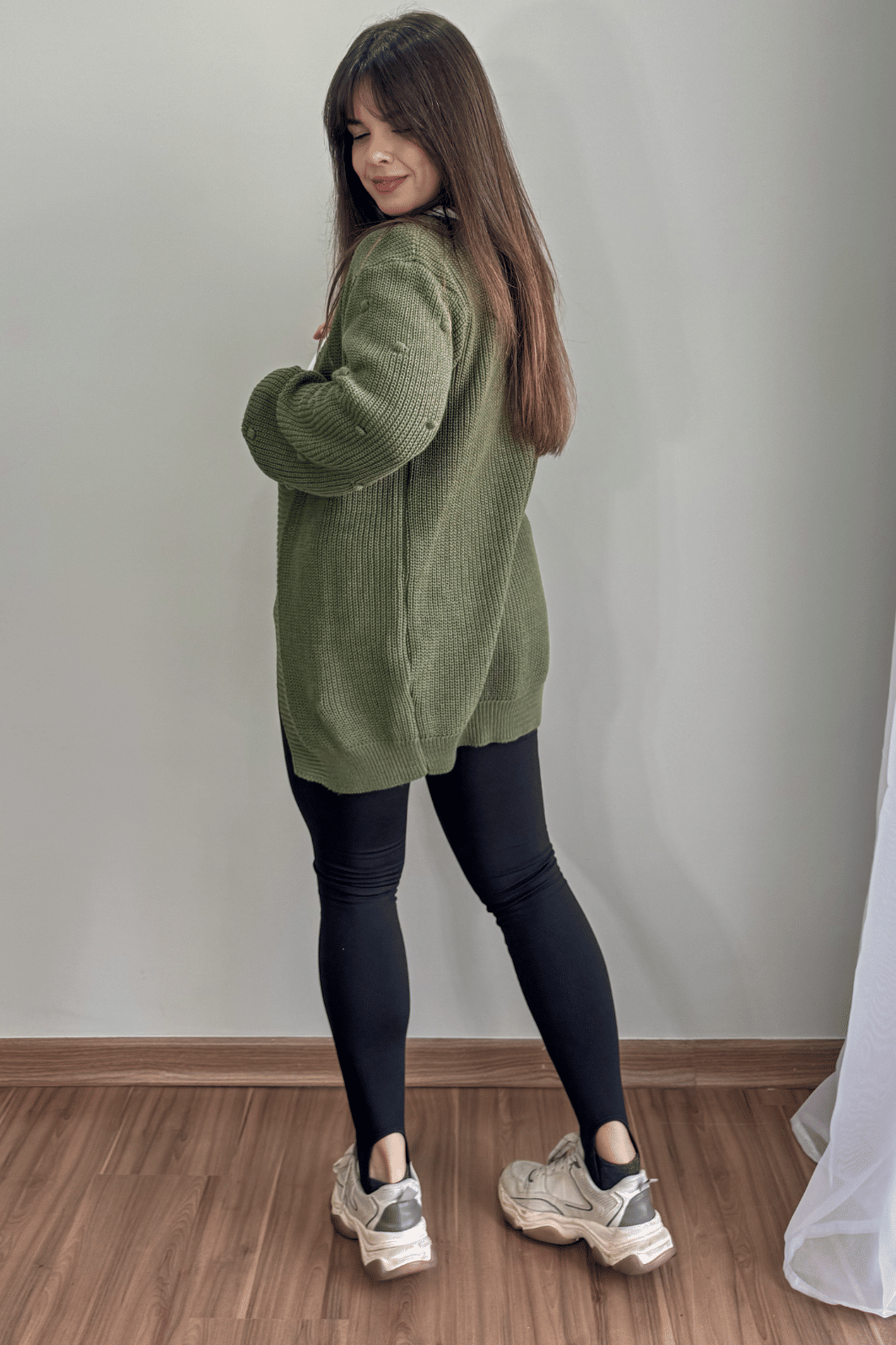 Cardigan em tricô verde Cardigan em tricô verde