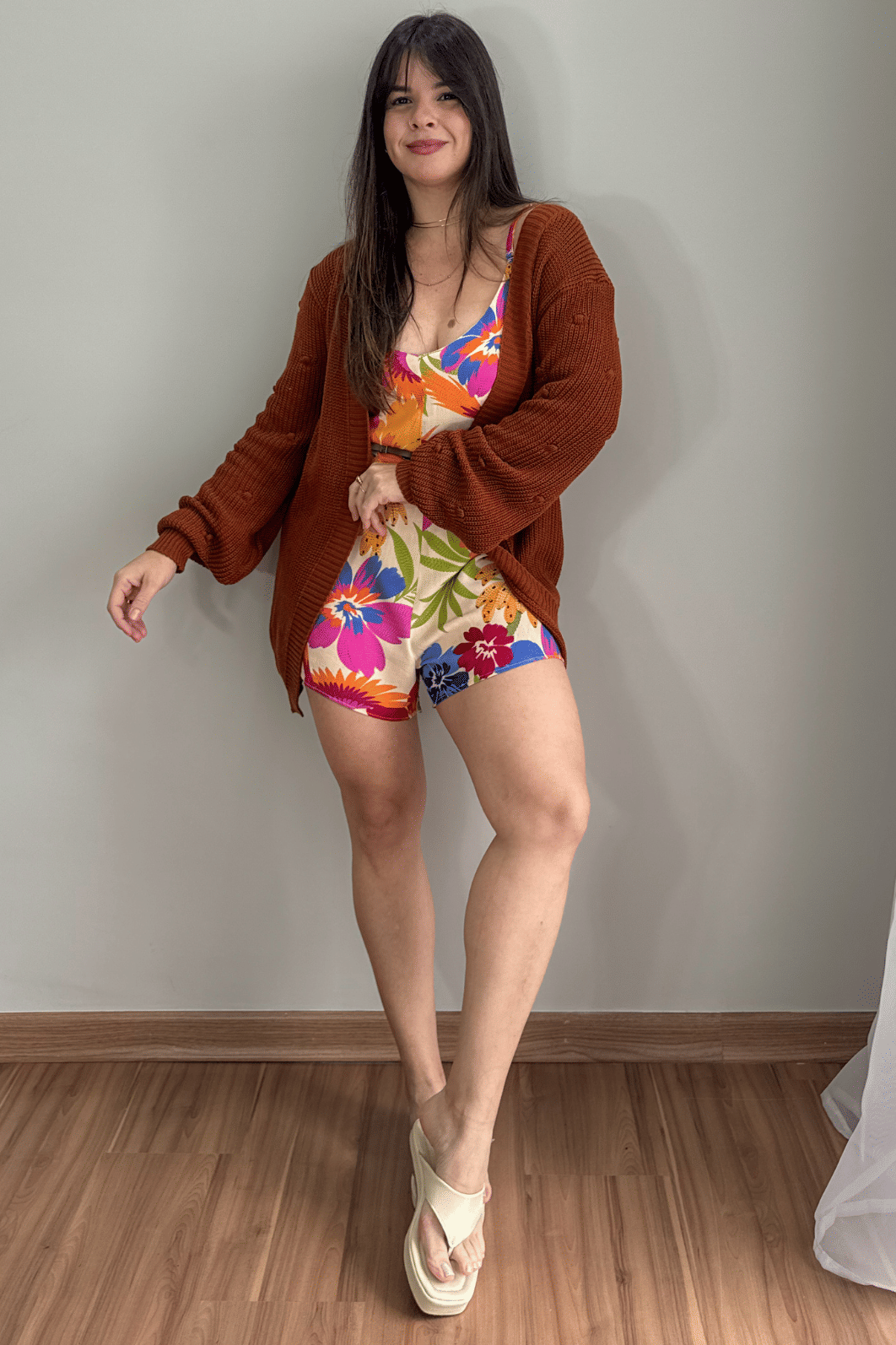 Cardigan em tricô caramelo Cardigan em tricô caramelo