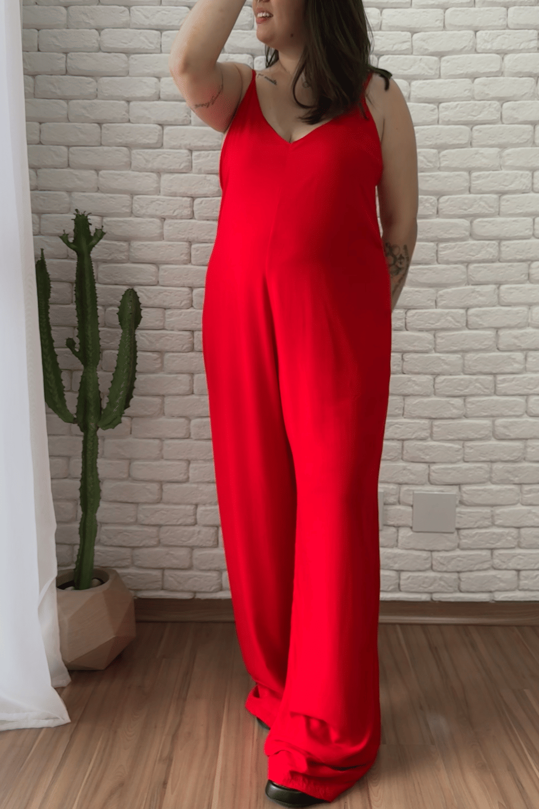 Macacão Jully Vermelho - Alongado Macacão Jully Vermelho - Alongado