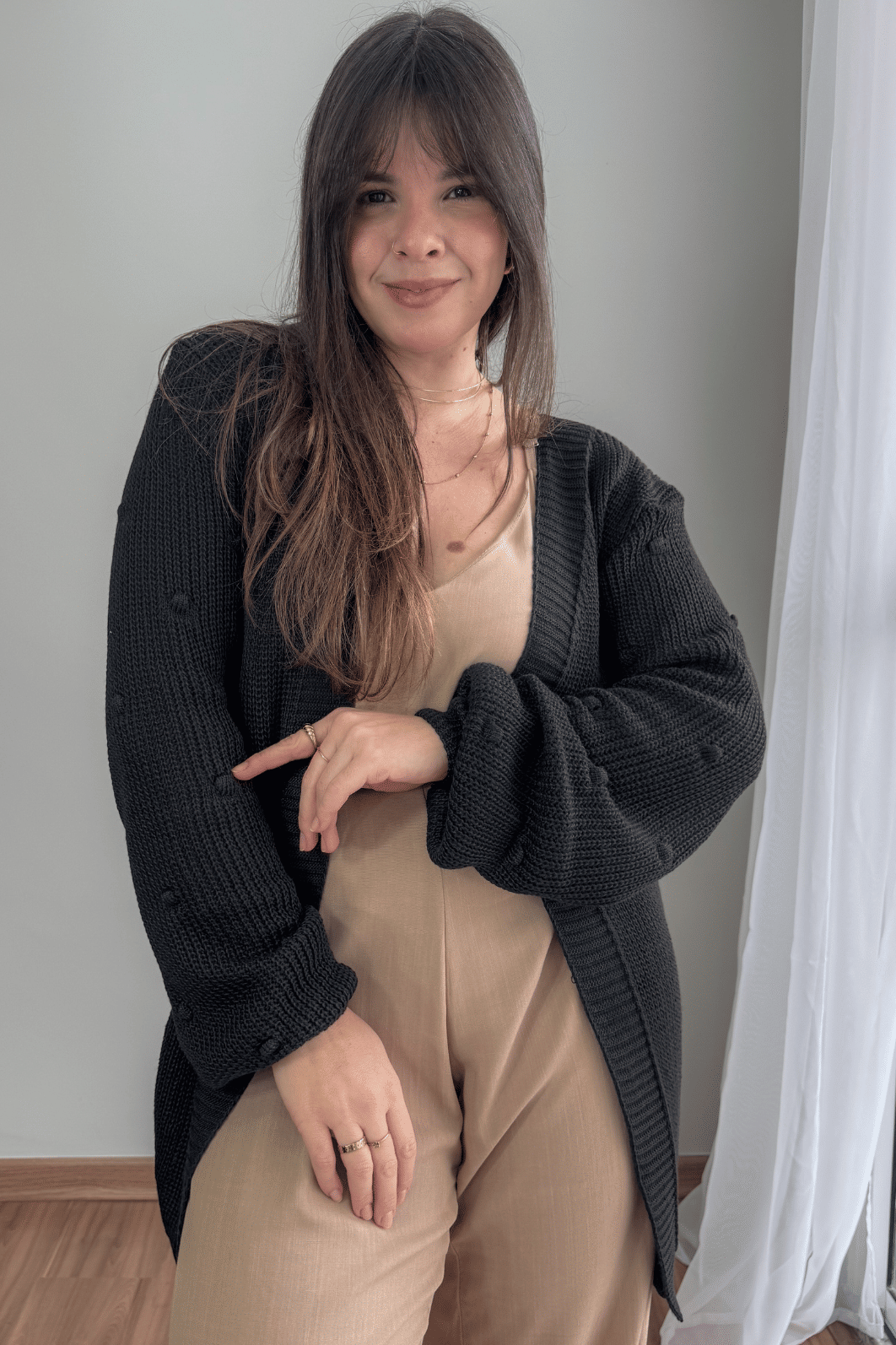 Cardigan em tricô preto Cardigan em tricô preto