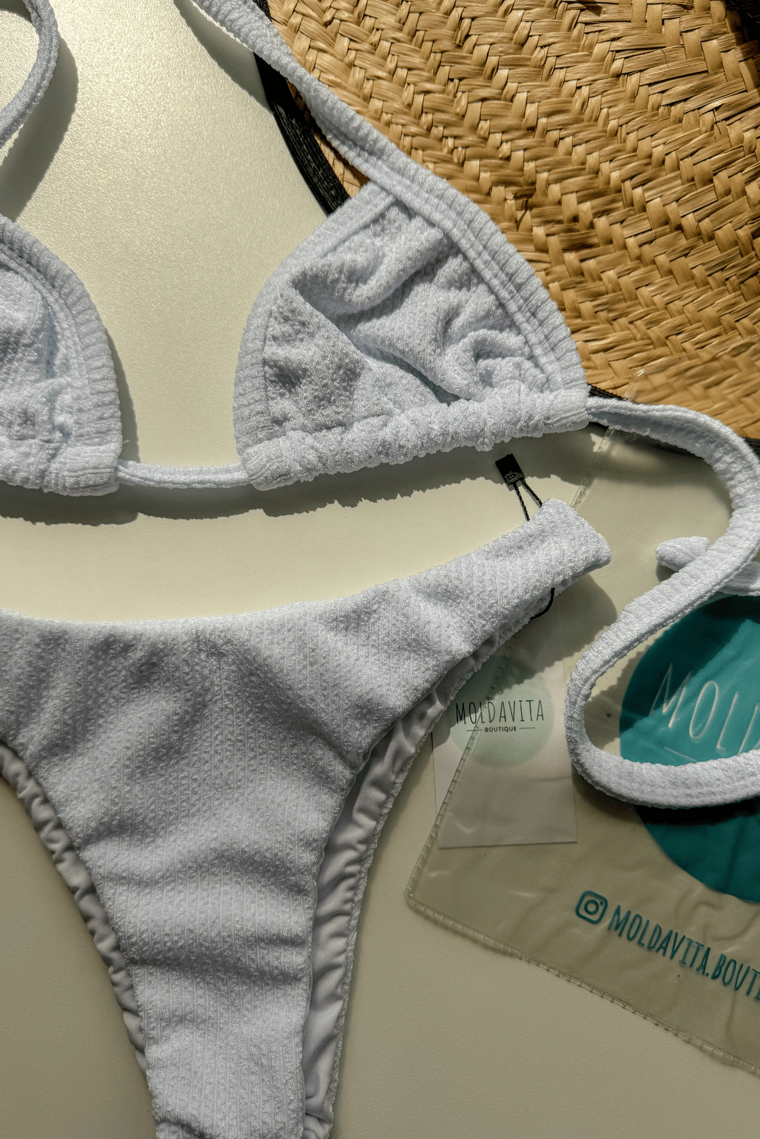 Biquíni Asa Delta Cortininha Atoalhado Branco Biquíni Asa Delta Cortininha Atoalhado Branco