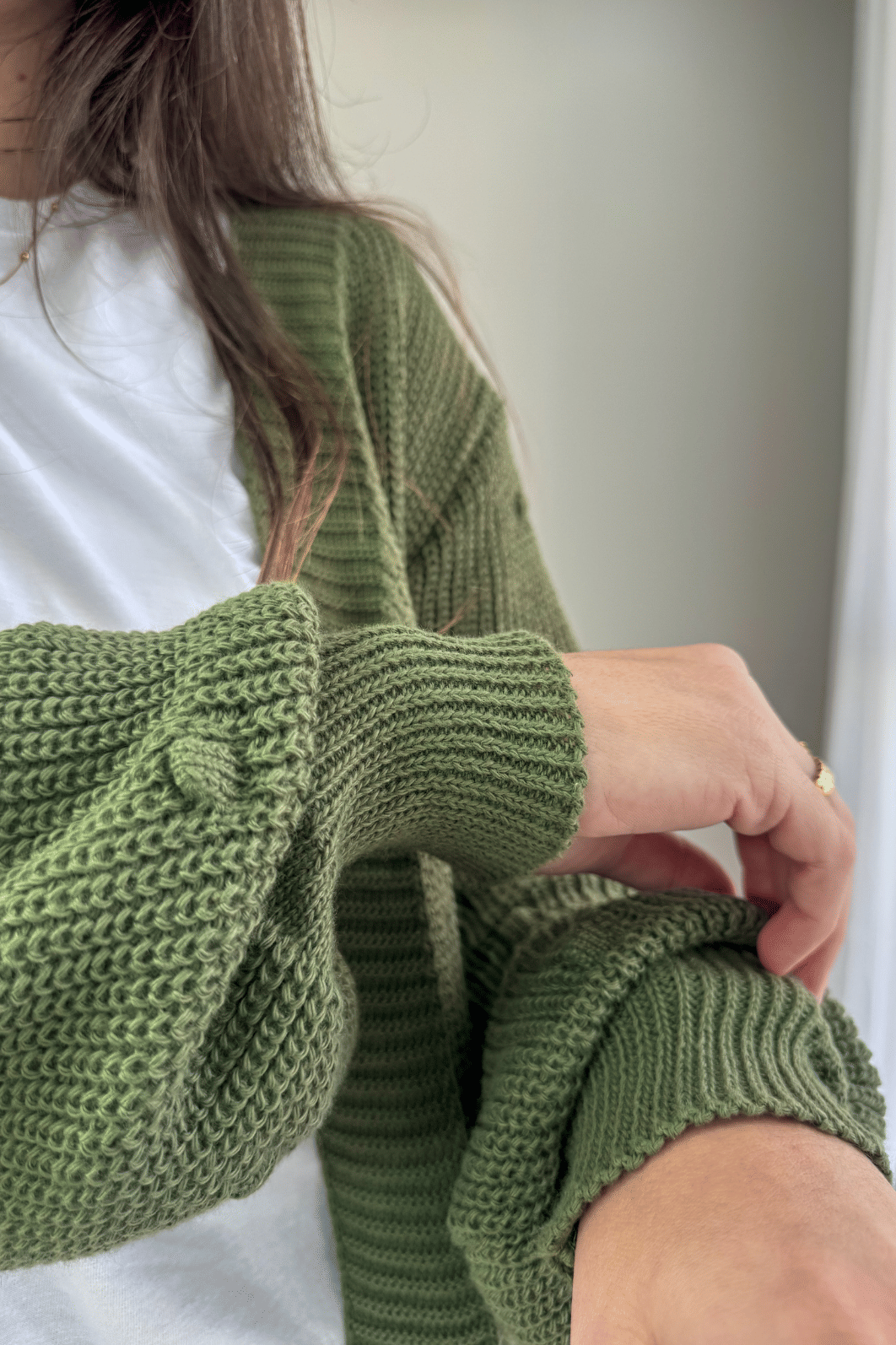 Cardigan em tricô verde Cardigan em tricô verde