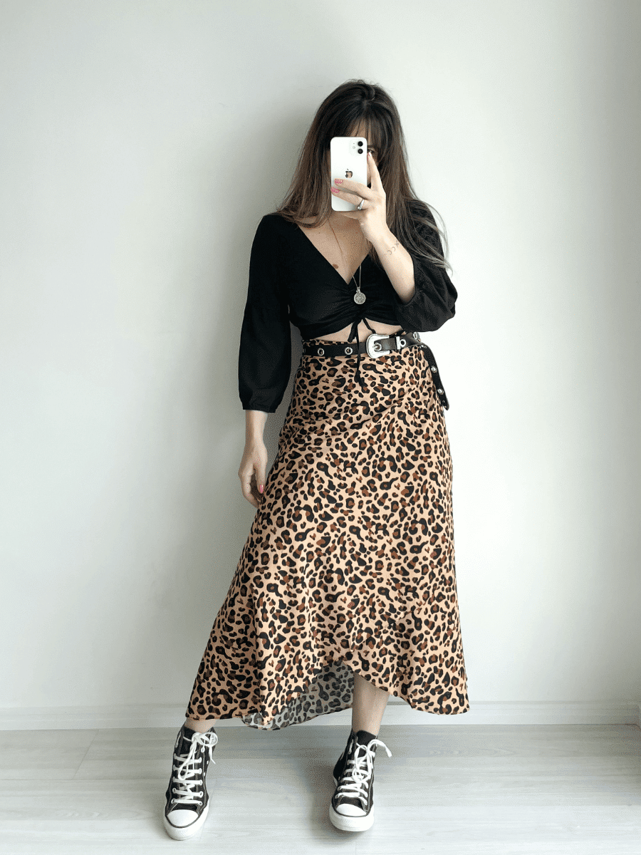 Saia Envelope Midi Animal Print Saia Envelope Midi Animal Print