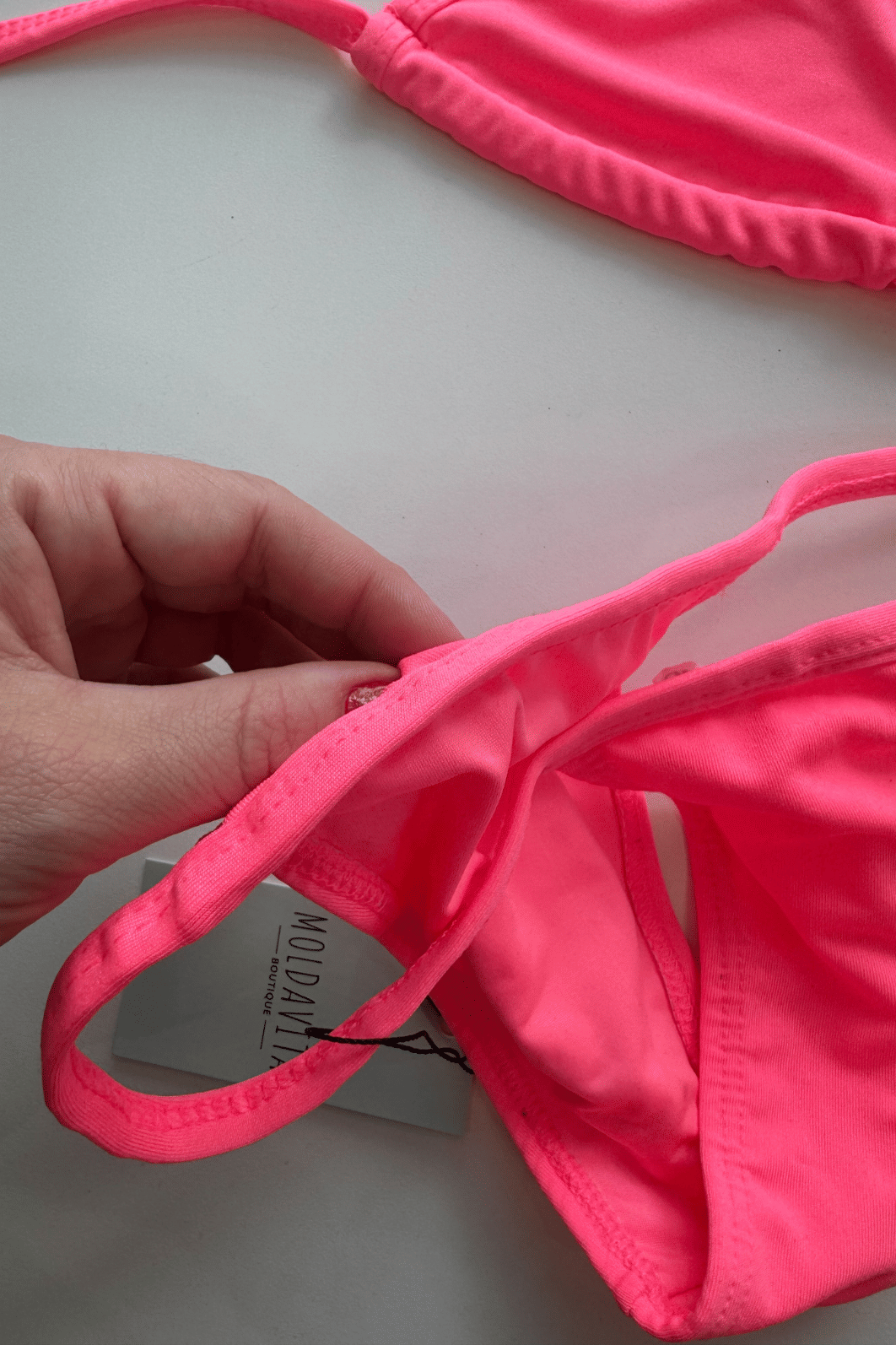 Biquíni Fita Cortininha Rosa Neon Biquíni Fita Cortininha Rosa Neon