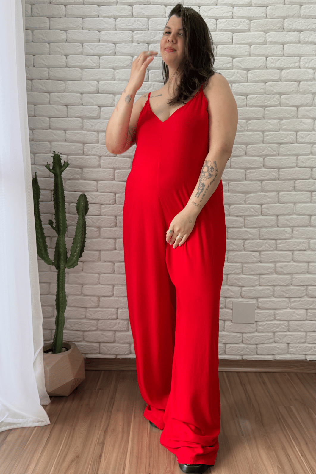 Macacão Jully Vermelho - Alongado Macacão Jully Vermelho - Alongado