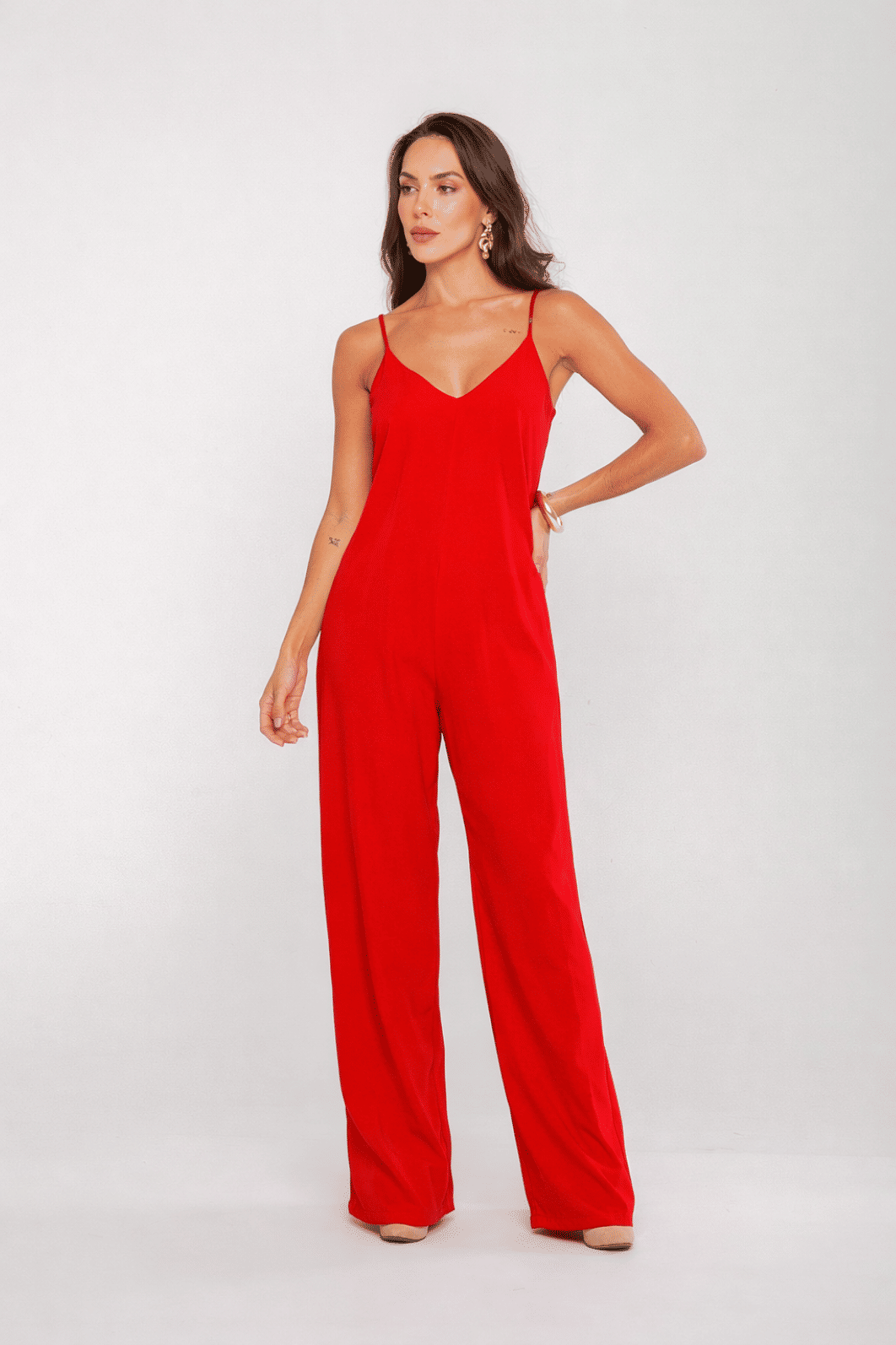 Macacão Jully Vermelho - Alongado Macacão Jully Vermelho - Alongado