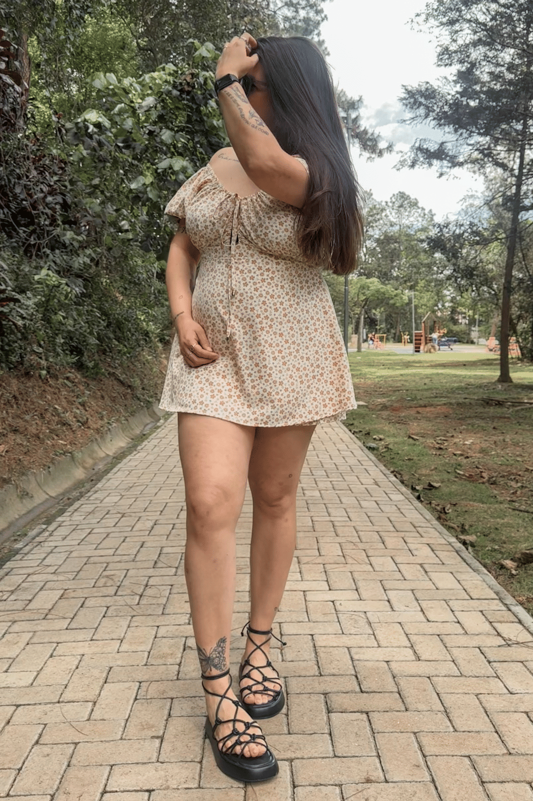 Macaquinho dress estampa off floral Macaquinho dress estampa off floral