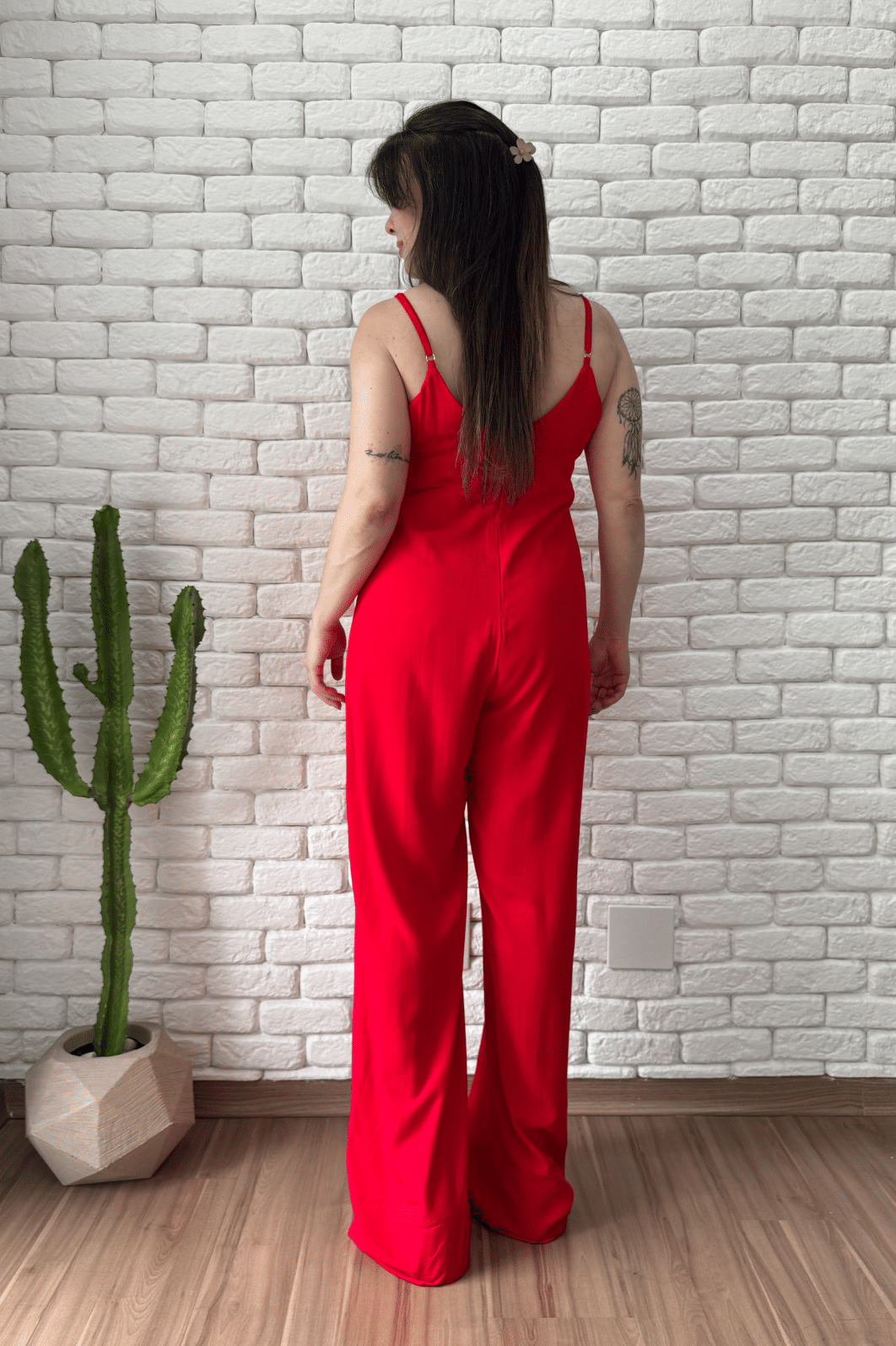 Macacão Jully Vermelho - Alongado Macacão Jully Vermelho - Alongado