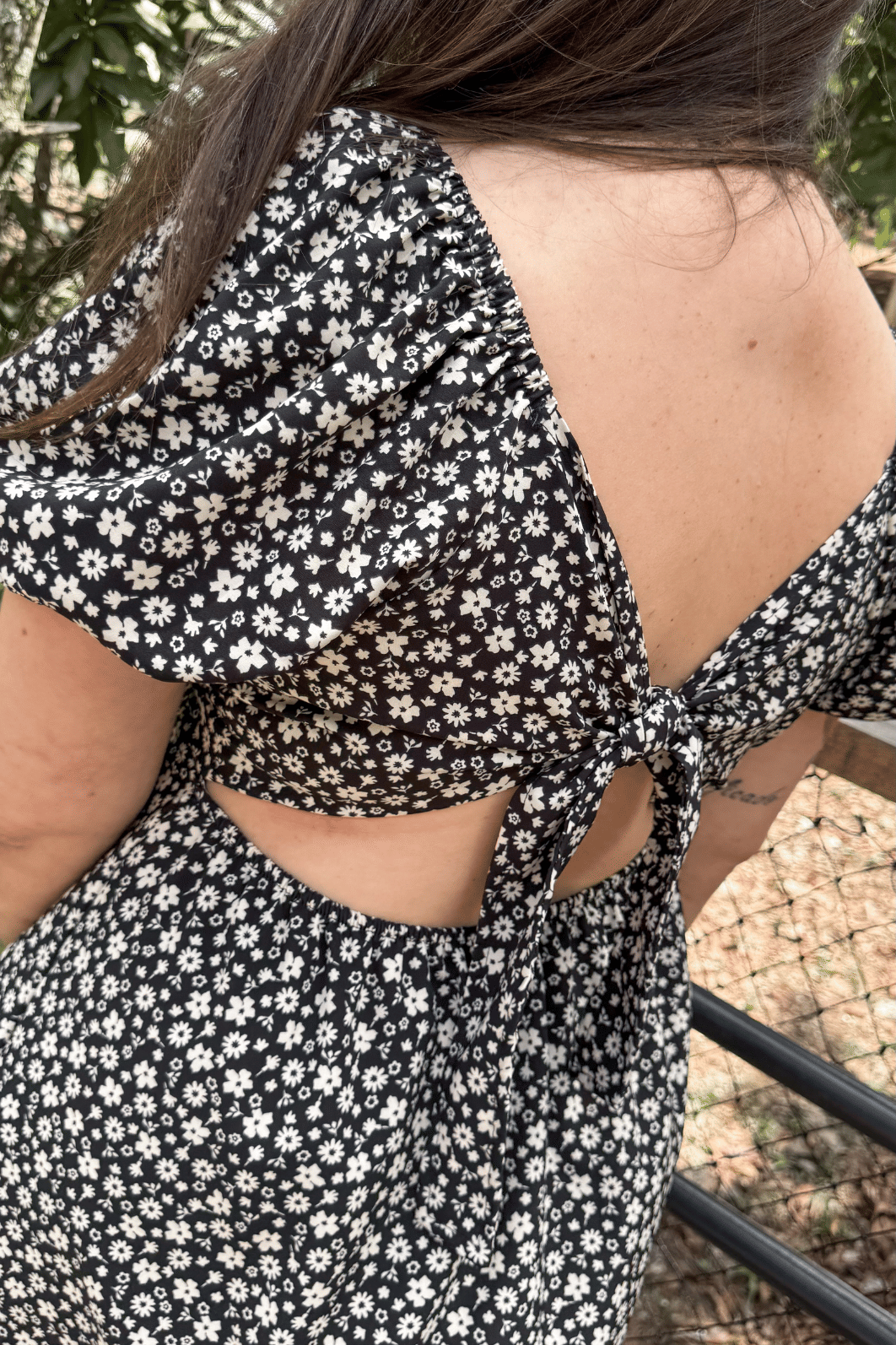 Macaquinho dress estampa preto floral Macaquinho dress estampa preto floral