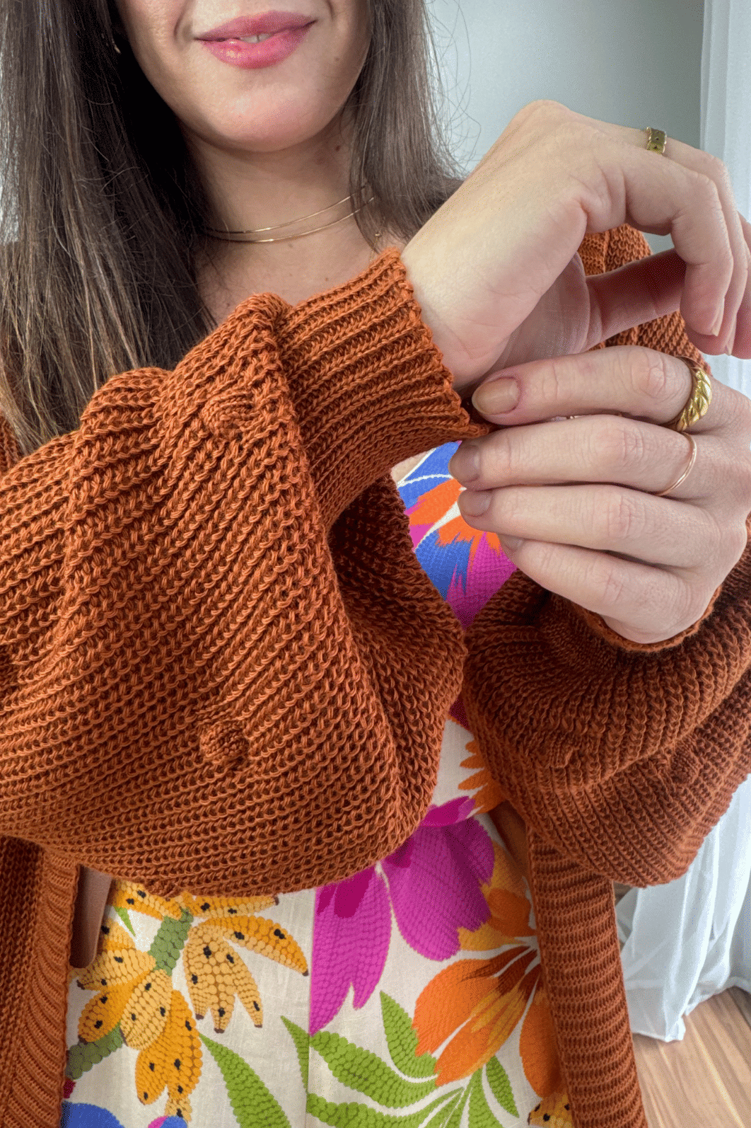 Cardigan em tricô caramelo Cardigan em tricô caramelo