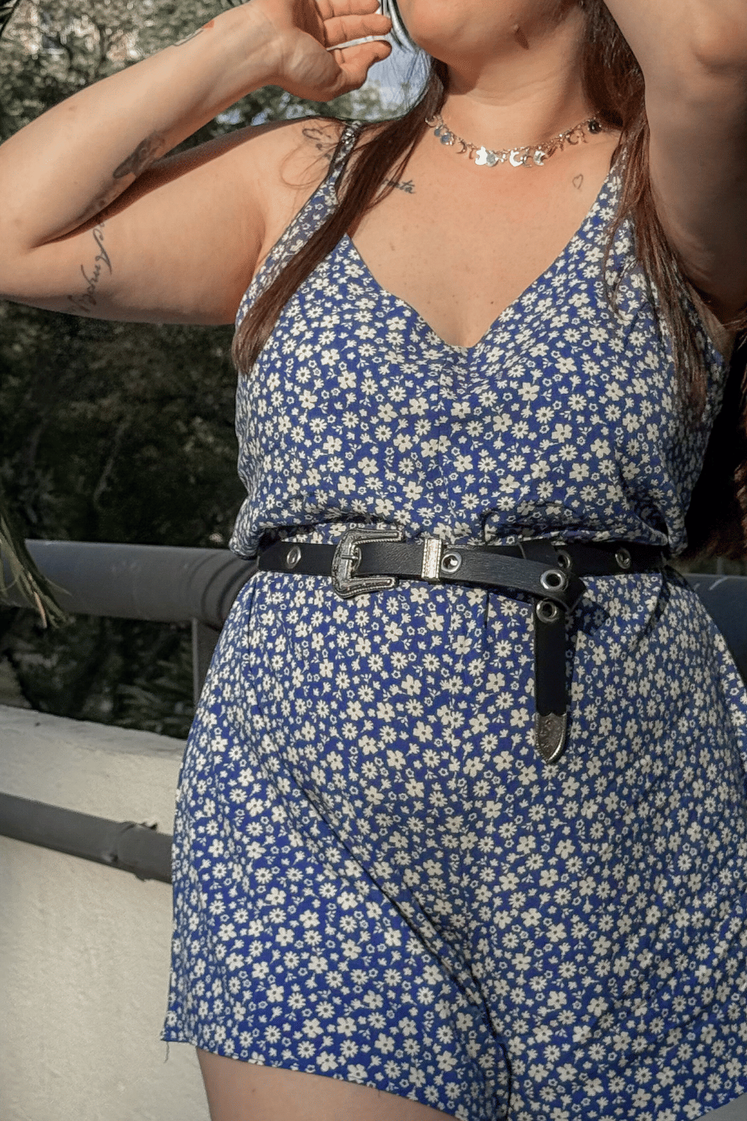 Macaquinho Jully Floral Azul