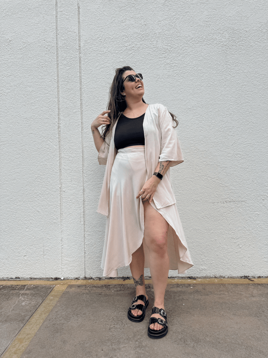 Kimono Renata Areia Oversized Kimono Renata Areia Oversized
