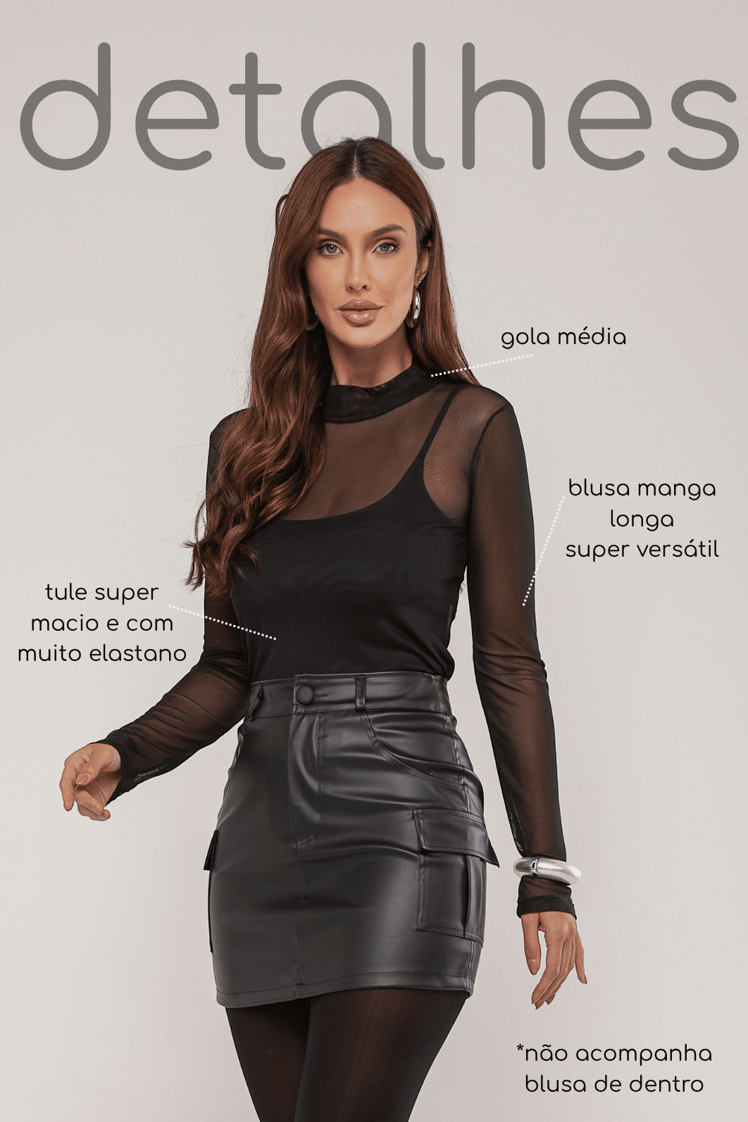 Blusa de tule preta Blusa de tule preta