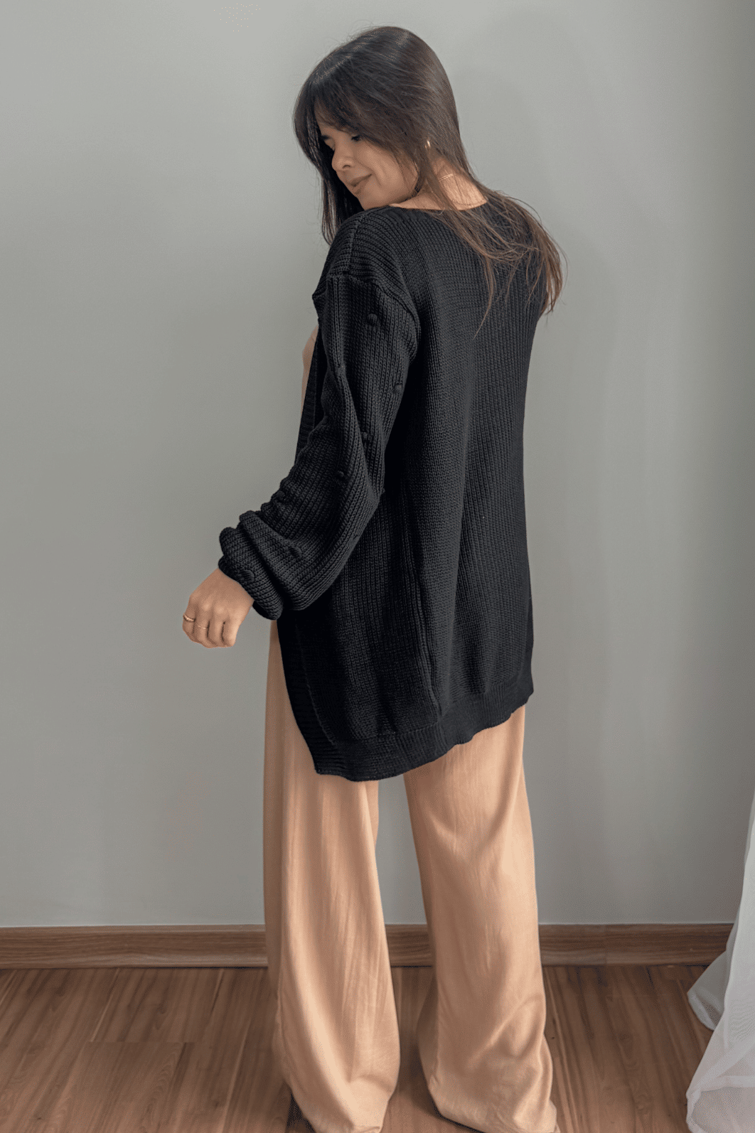 Cardigan em tricô preto Cardigan em tricô preto