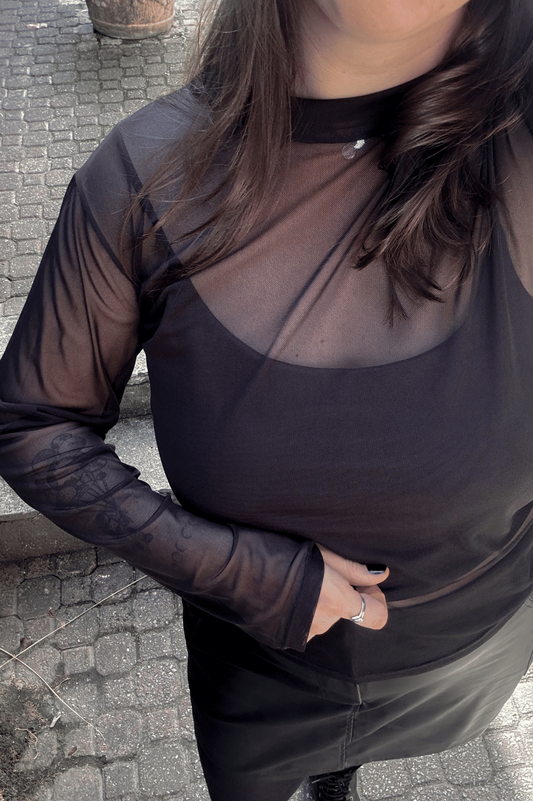 Blusa de tule preta Blusa de tule preta