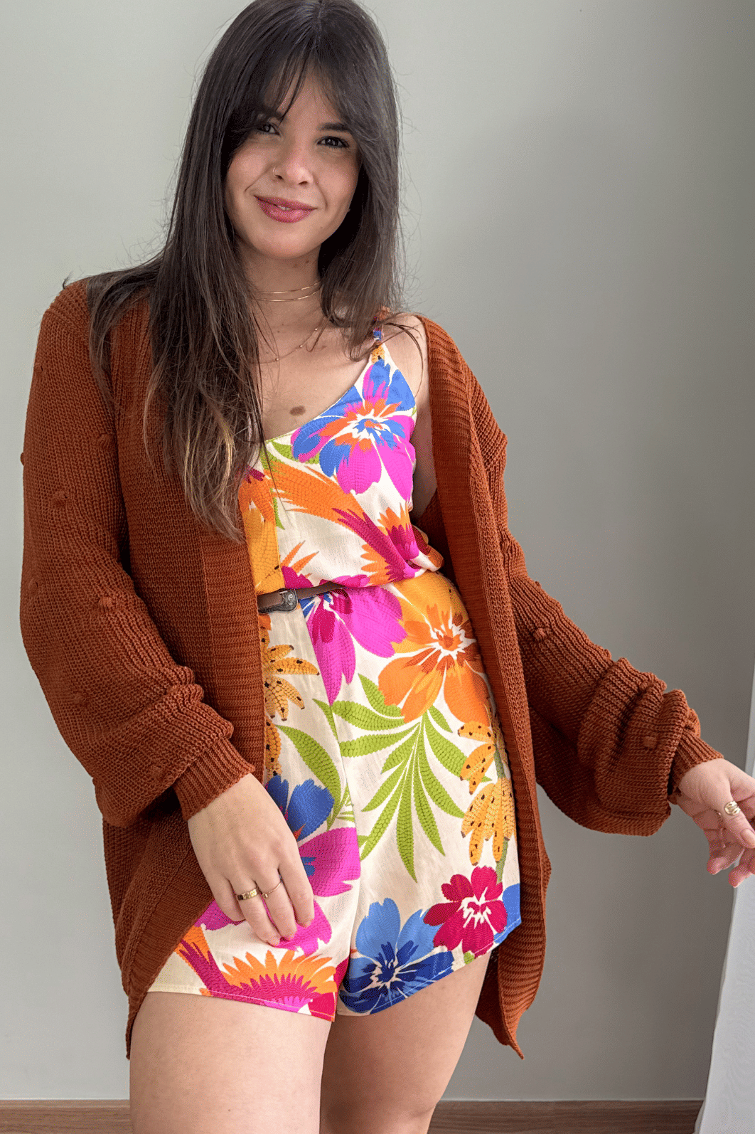 Cardigan em tricô caramelo Cardigan em tricô caramelo