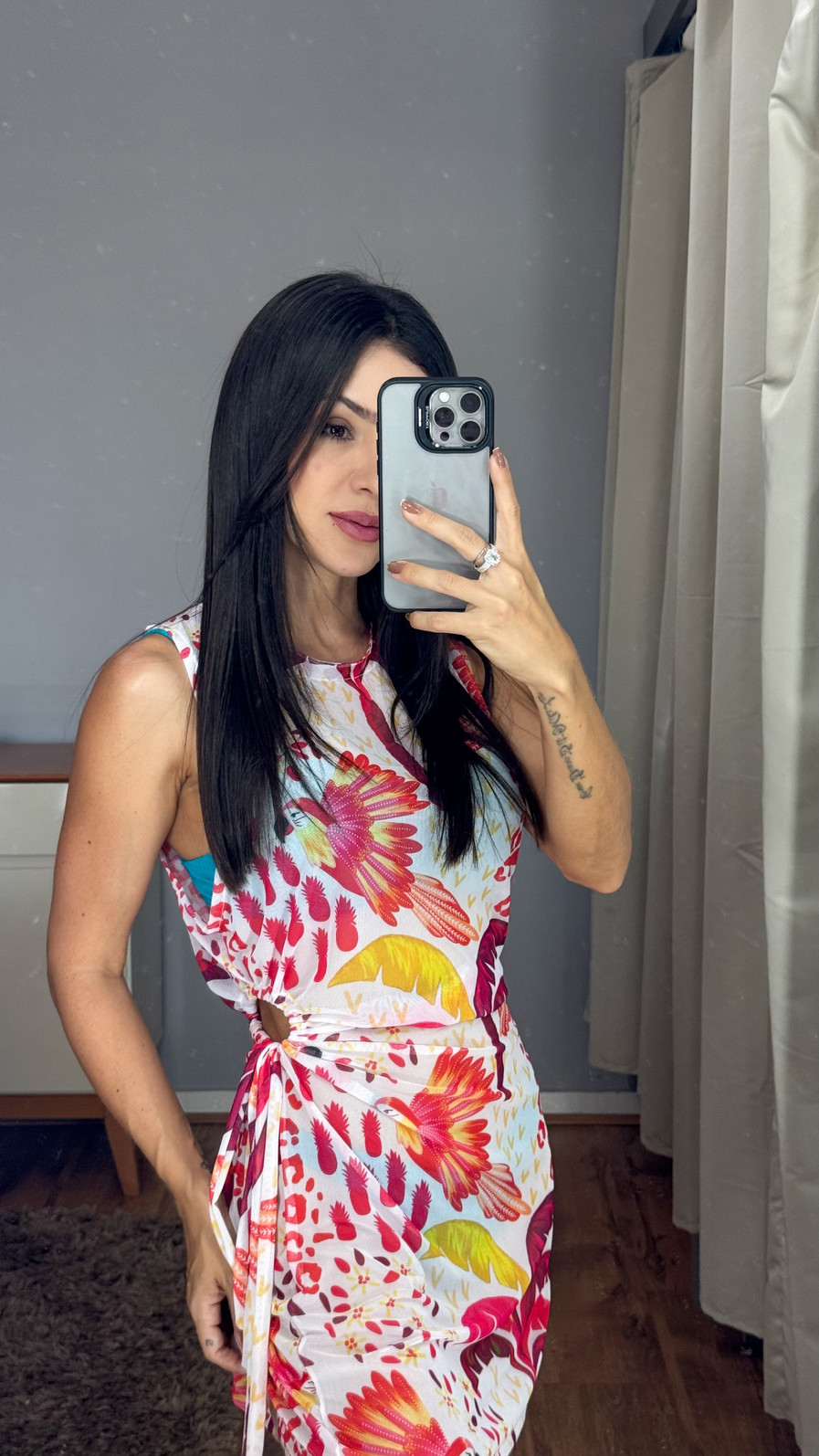 Saída Curta - Estampa de Pássaro Saída Curta - Estampa de Pássaro