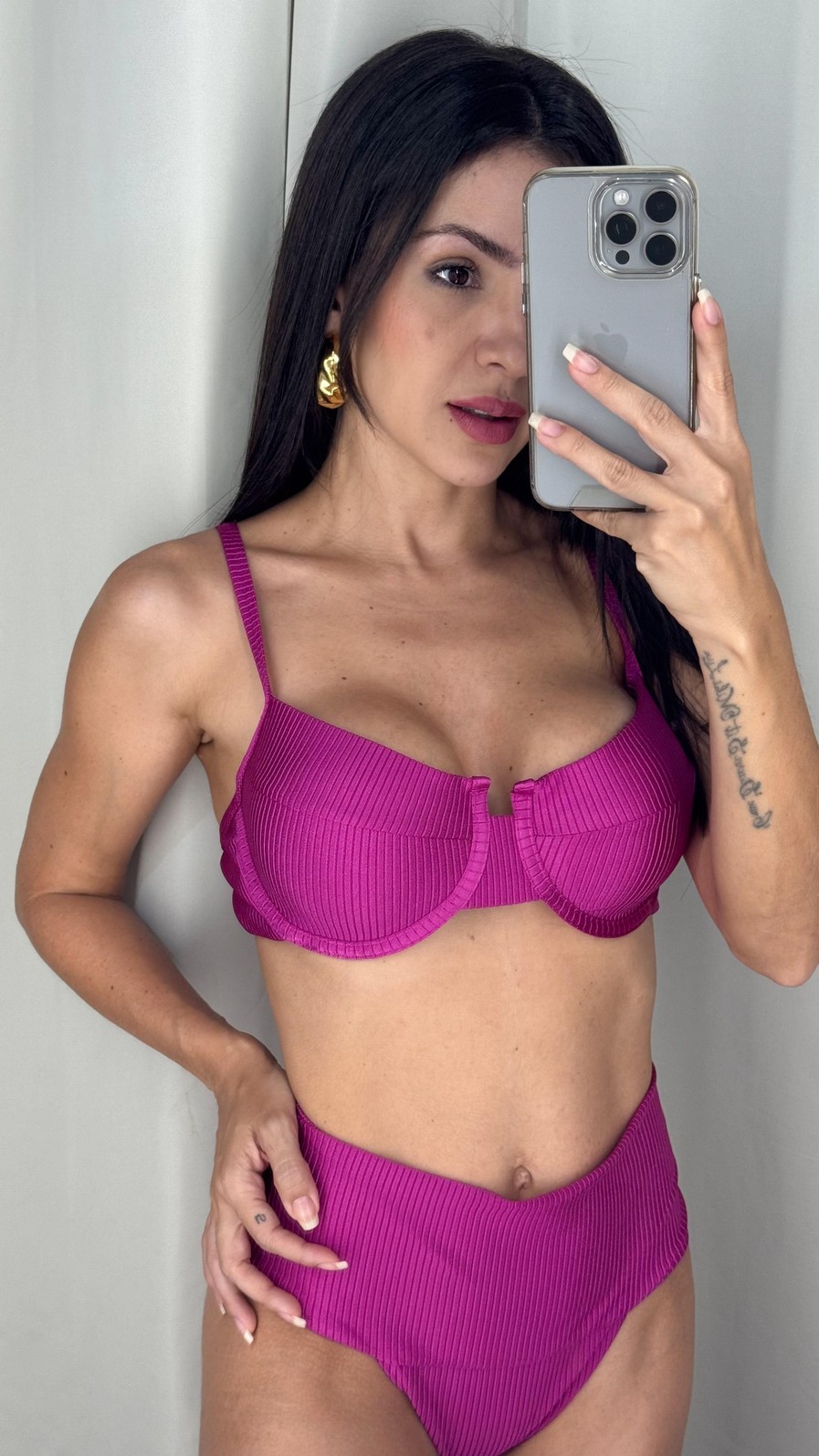 Conjunto Luiza com Hot Pants Cos Duplo - Fúcsia Conjunto Luiza com Hot Pants Cos Duplo - Fúcsia