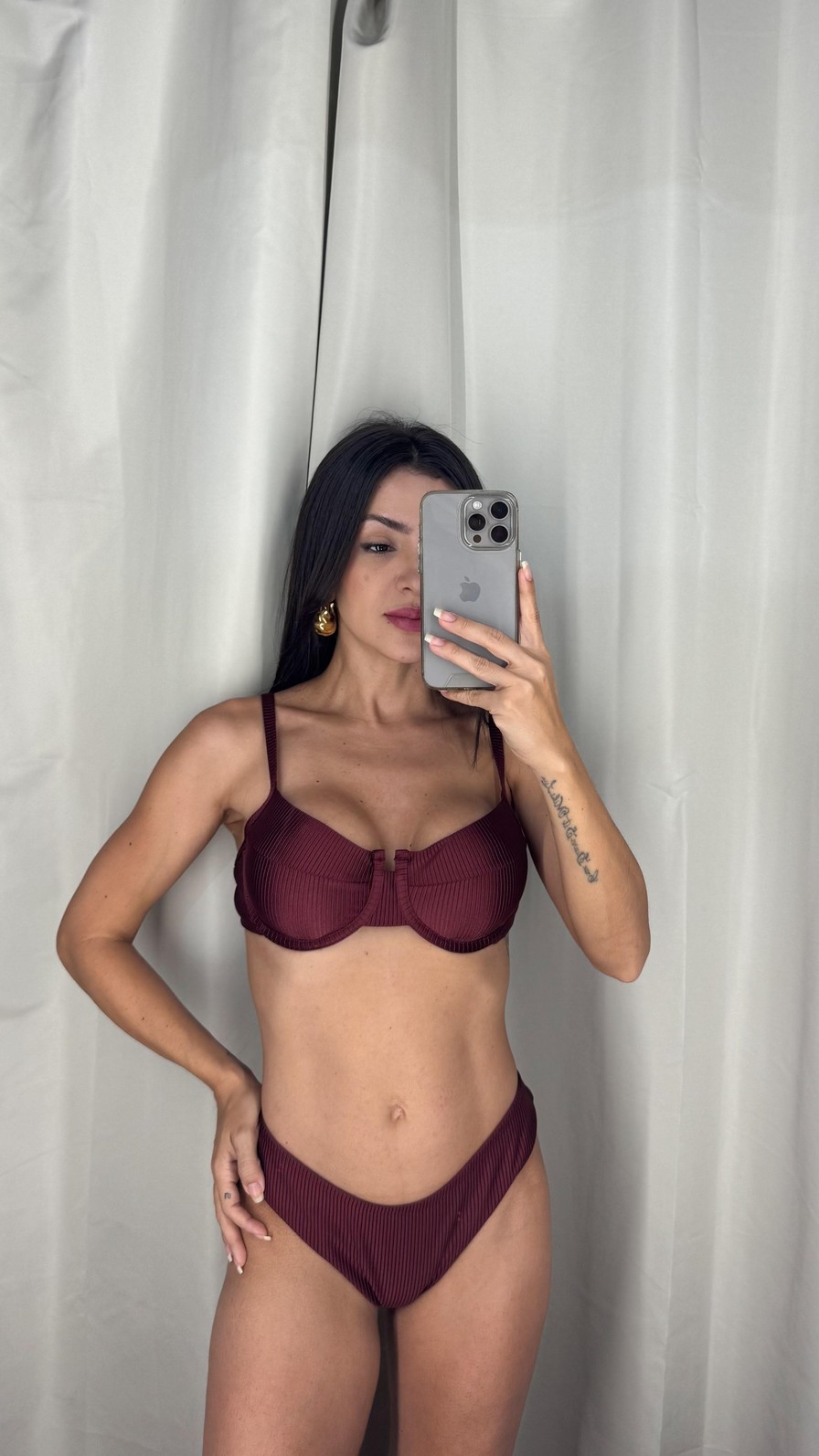 Conjunto Luiza com calcinha Asa delta fio duplo ( Marsala) Conjunto Luiza com calcinha Asa delta fio duplo ( Marsala)