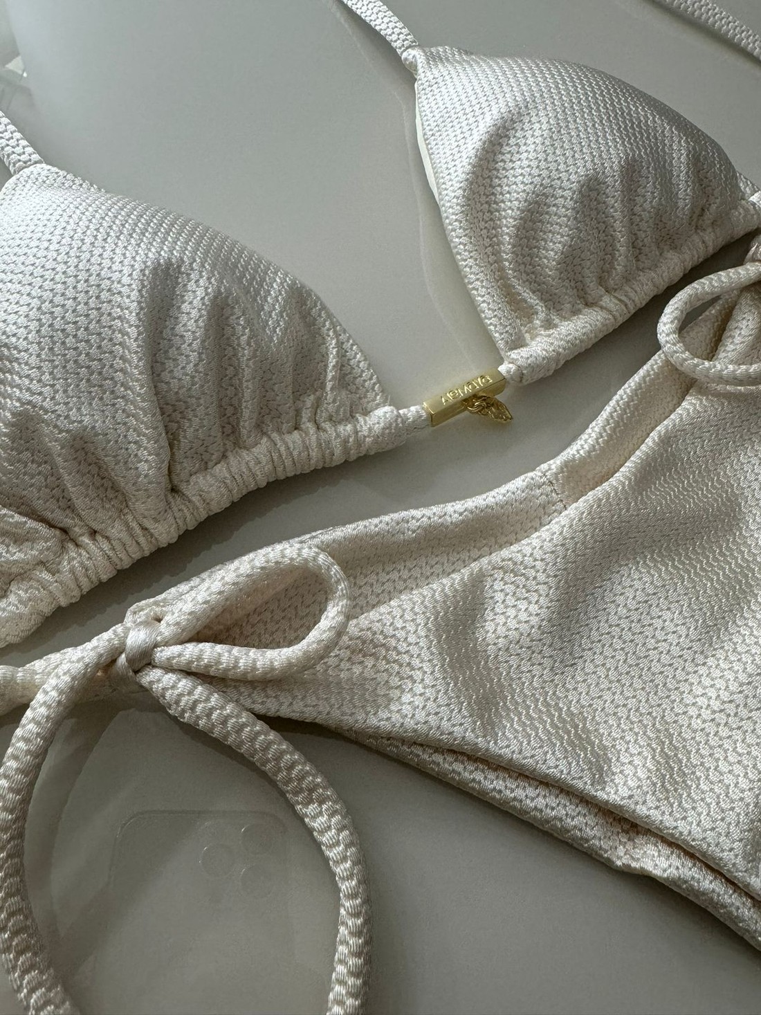 Cortininha com Calcinha lacinho Montana - Off White Cortininha com Calcinha lacinho Montana - Off White