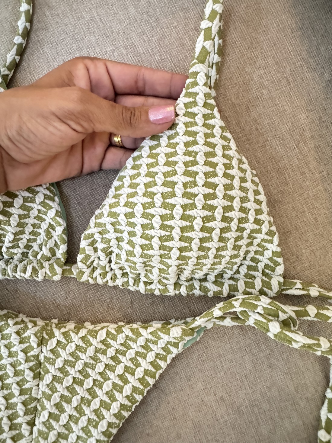 Cortininha com Calcinha amarrações - Verde Malte