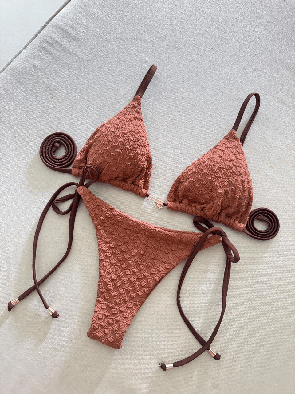 Conjunto Maya texturizado - Marrom Conjunto Maya texturizado - Marrom