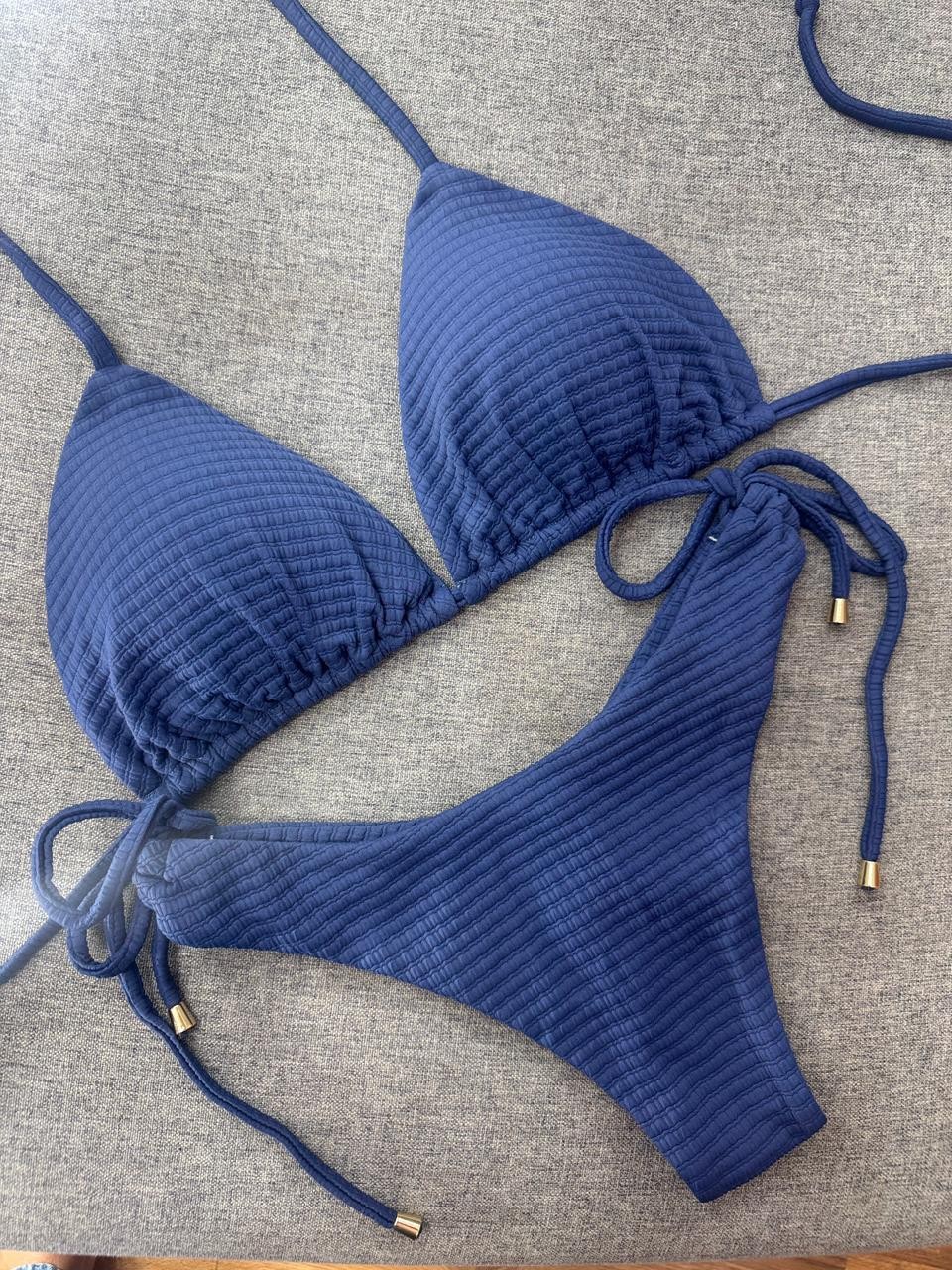 Cortininha com asa delta regulável Azul Marinho