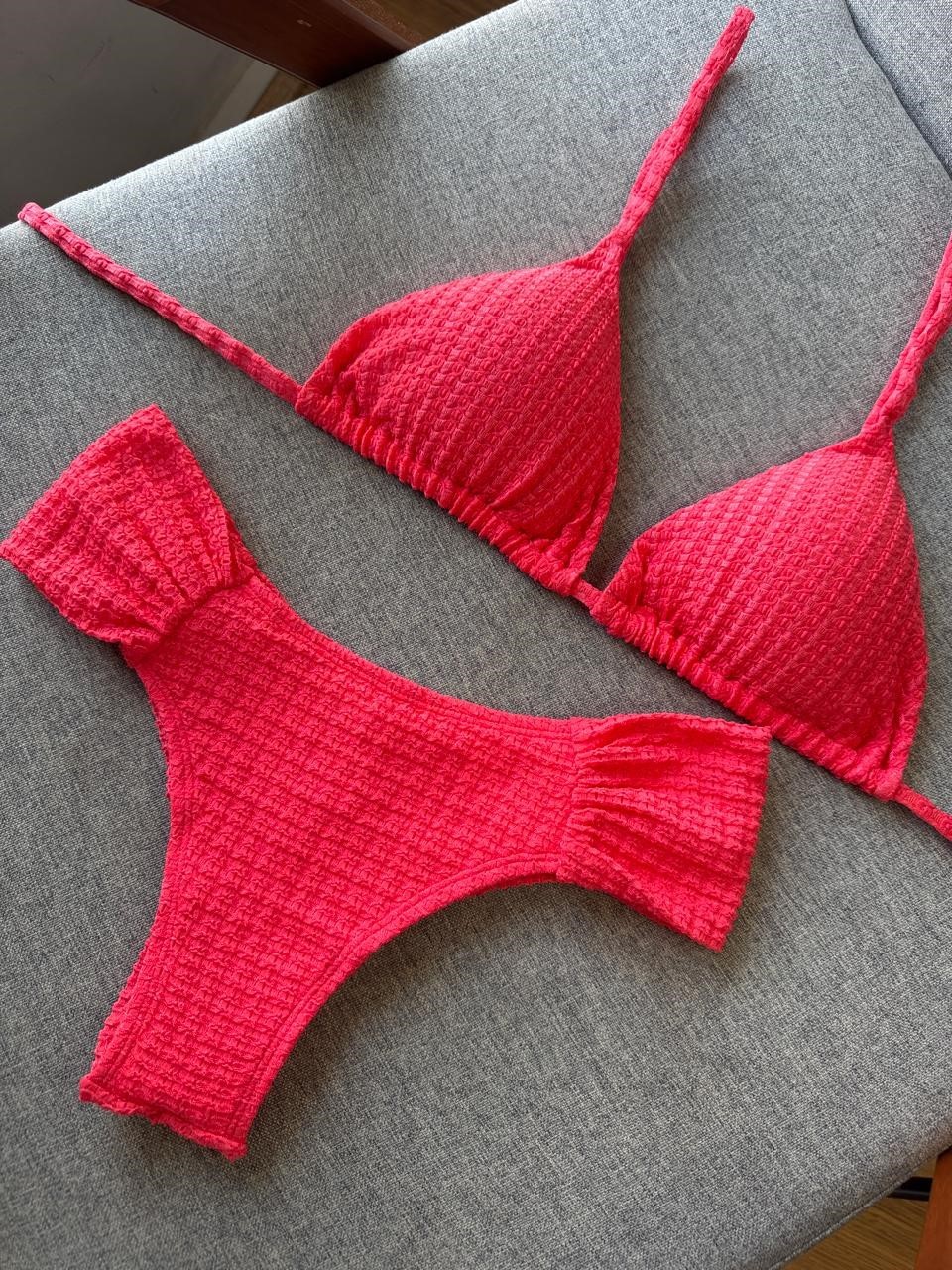 Cortininha texturizado borboleta fio duplo Coral Cortininha texturizado borboleta fio duplo Coral