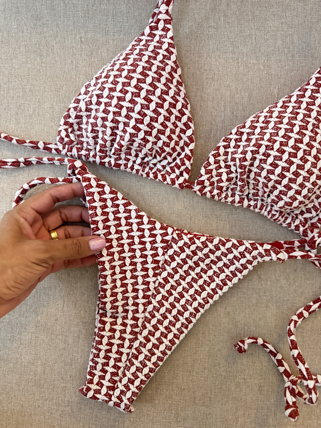 Cortininha com Calcinha lacinho fio duplo - Malte Marsala Cortininha com Calcinha lacinho fio duplo - Malte Marsala