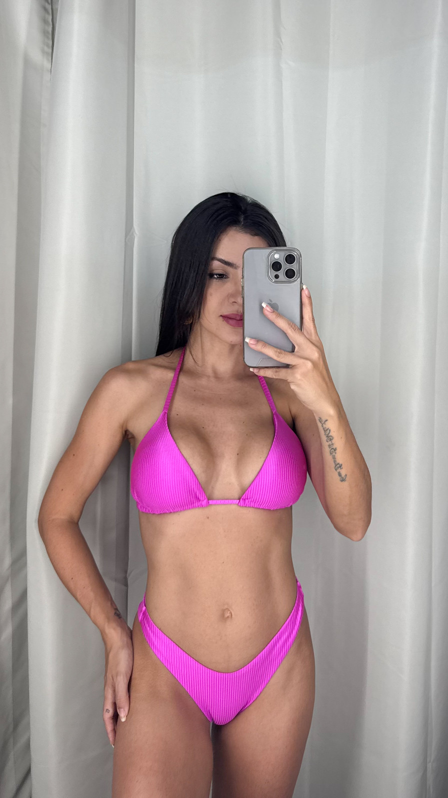 Cortininha com Asa Delta Texturizado - Bikini Cortininha com Asa Delta Texturizado - Bikini