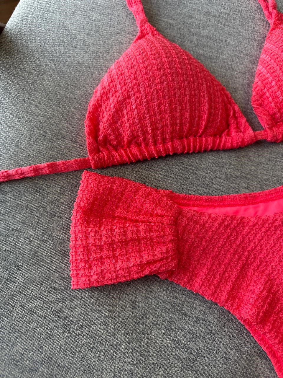 Cortininha texturizado borboleta fio duplo Coral Cortininha texturizado borboleta fio duplo Coral