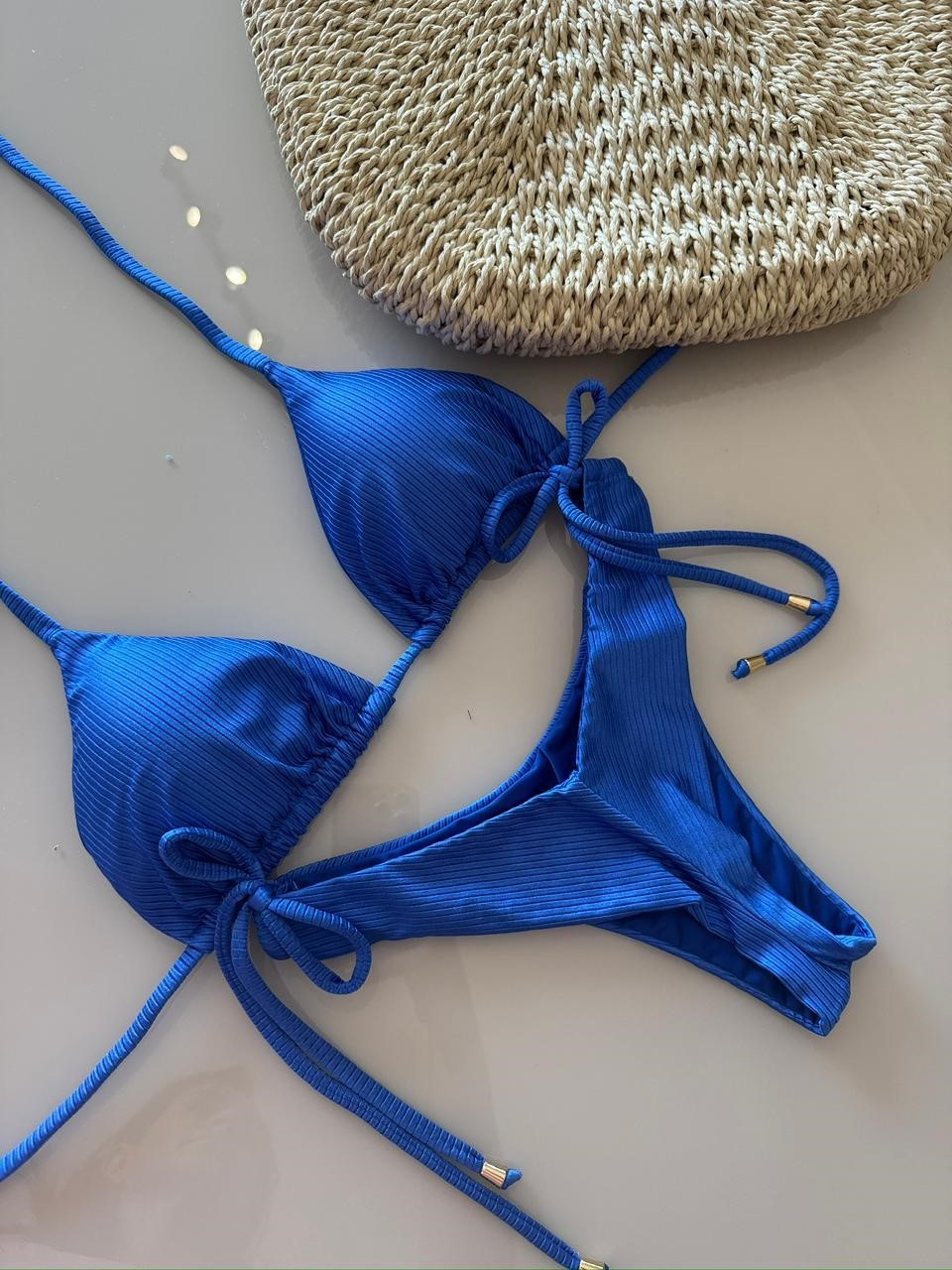Cortininha com Asa Delta Lacinho - Azul Bic