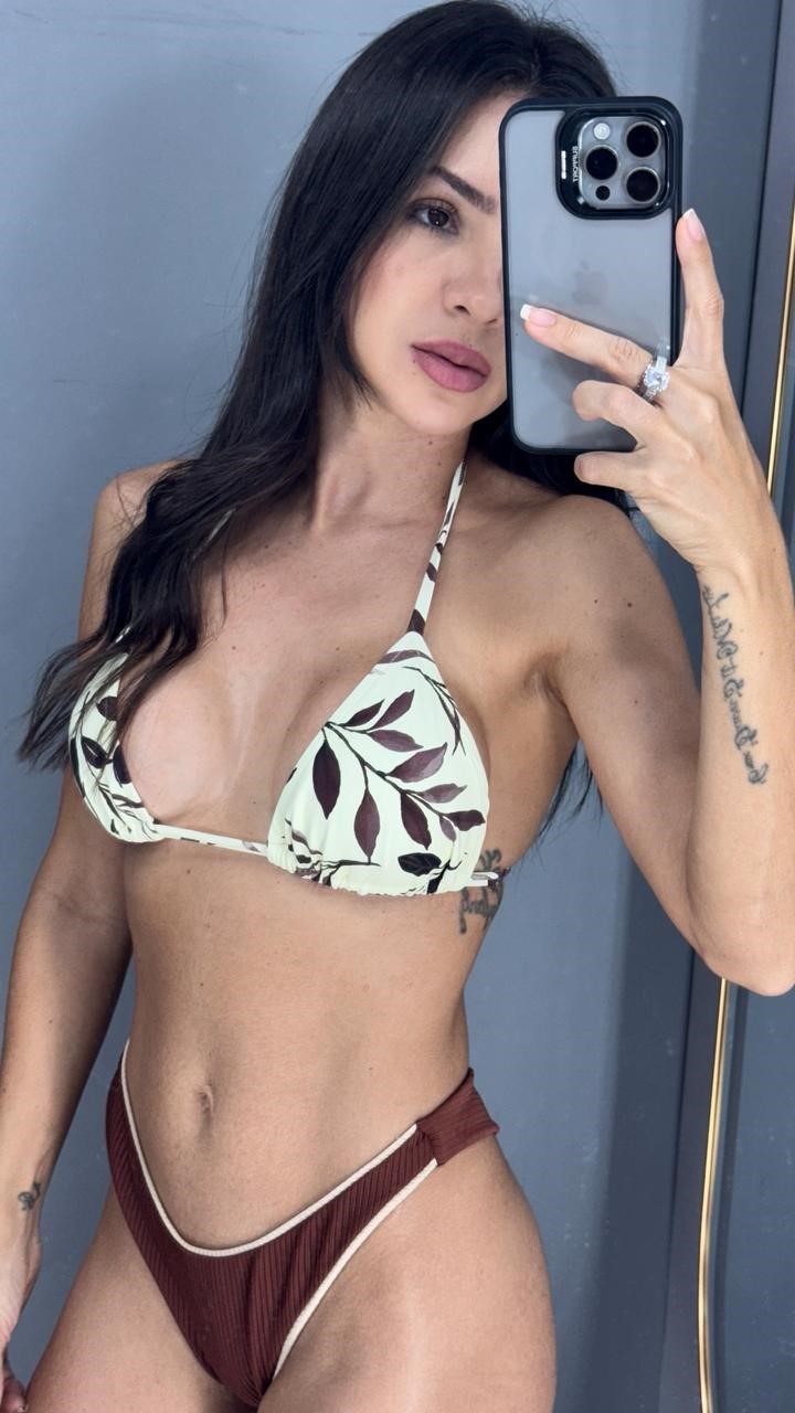 Cortininha com Asa Delta - Marrom/Off White