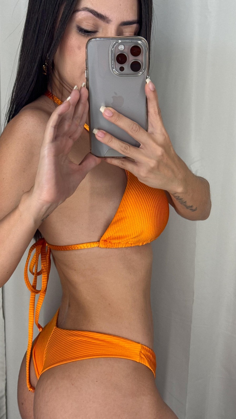 Cortininha com Asa Delta Texturizado - Laranja Cortininha com Asa Delta Texturizado - Laranja