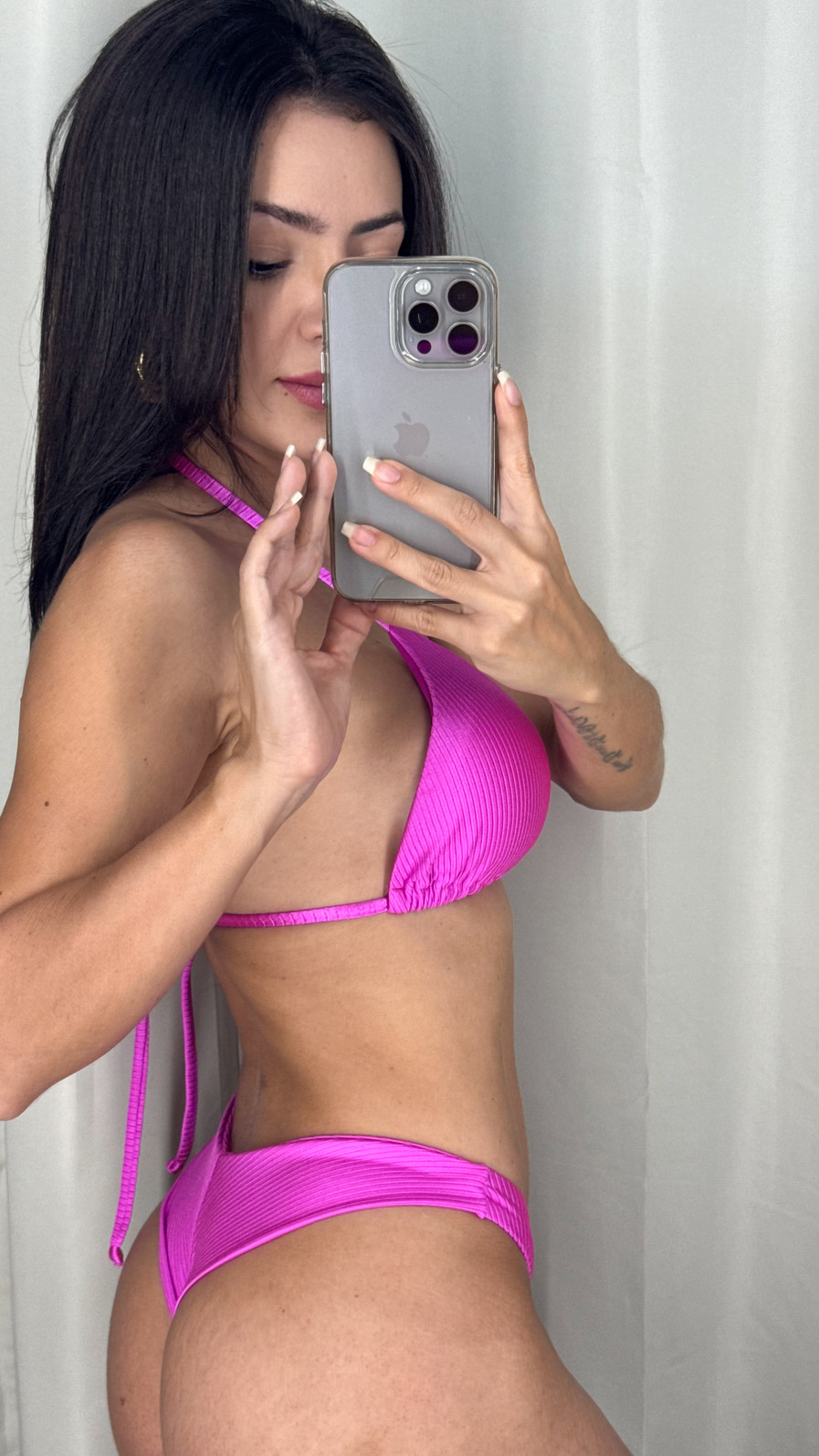 Cortininha com Asa Delta Texturizado - Bikini Cortininha com Asa Delta Texturizado - Bikini