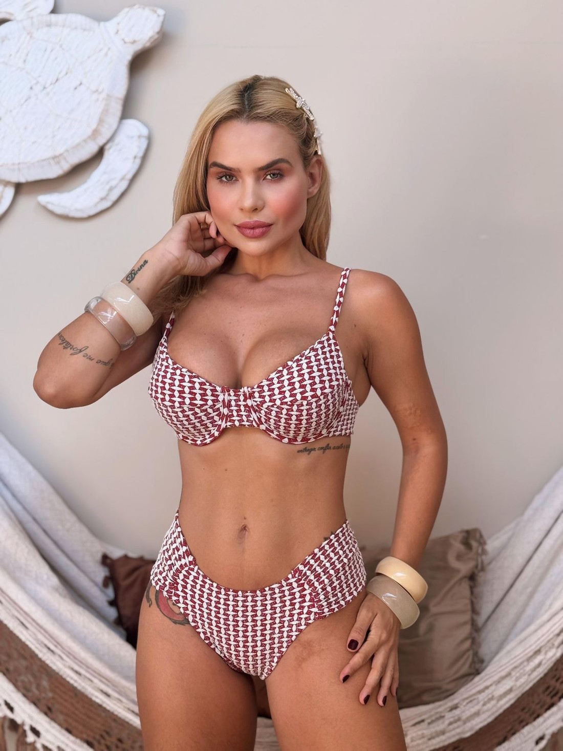 Aro Retrô Malte com Borboleta Fio Duplo - Marsala Aro Retrô Malte com Borboleta Fio Duplo - Marsala